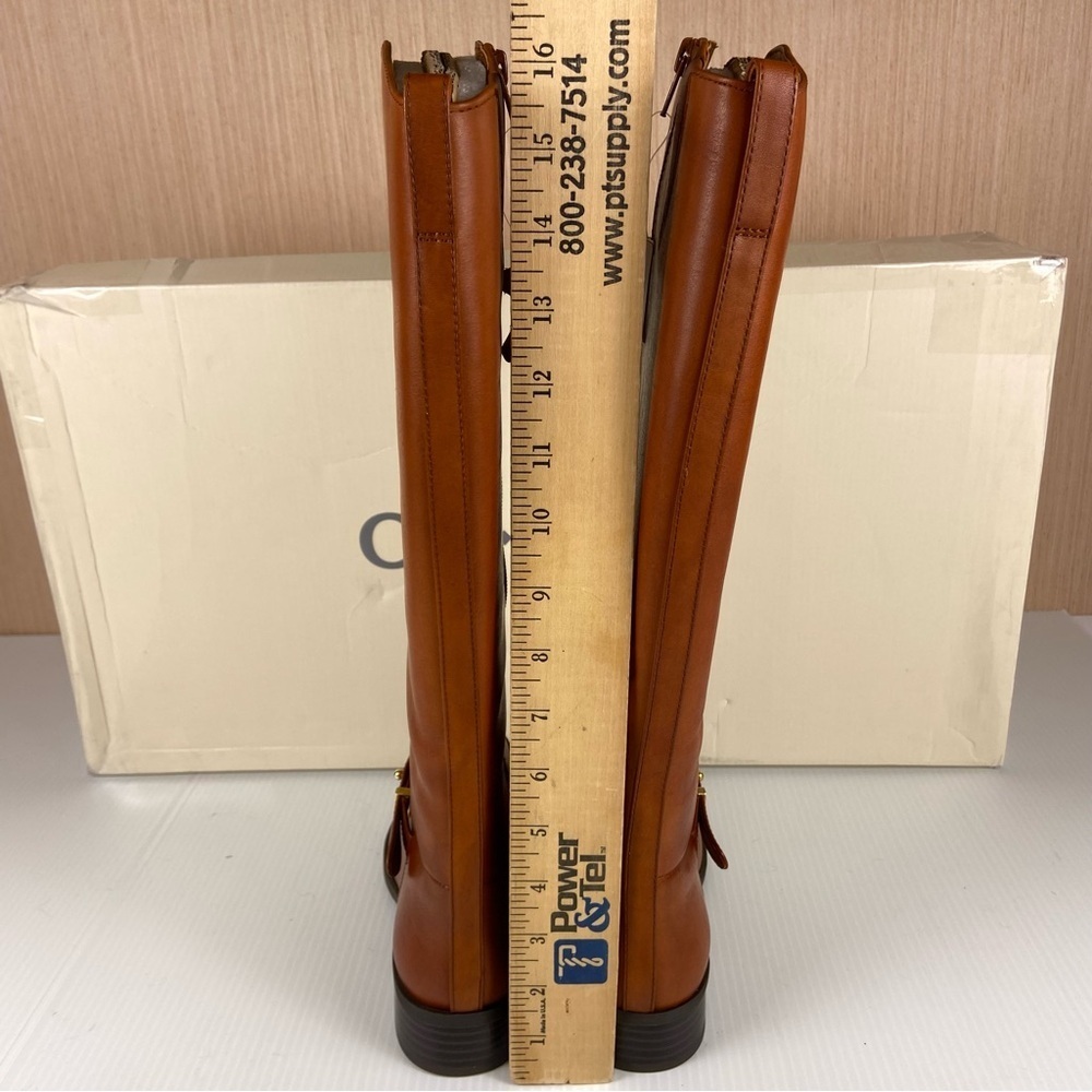 NIB ON 34th Firesel Cognac Leather Riding Boots Size 5 - Picture 4 of 8